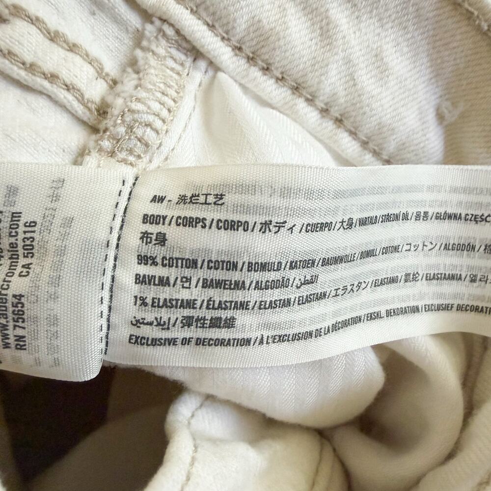 Abercrombie & Fitch The Dad High Rise Jeans Size 26/2R Bone White Straight Leg - Picture 10 of 10